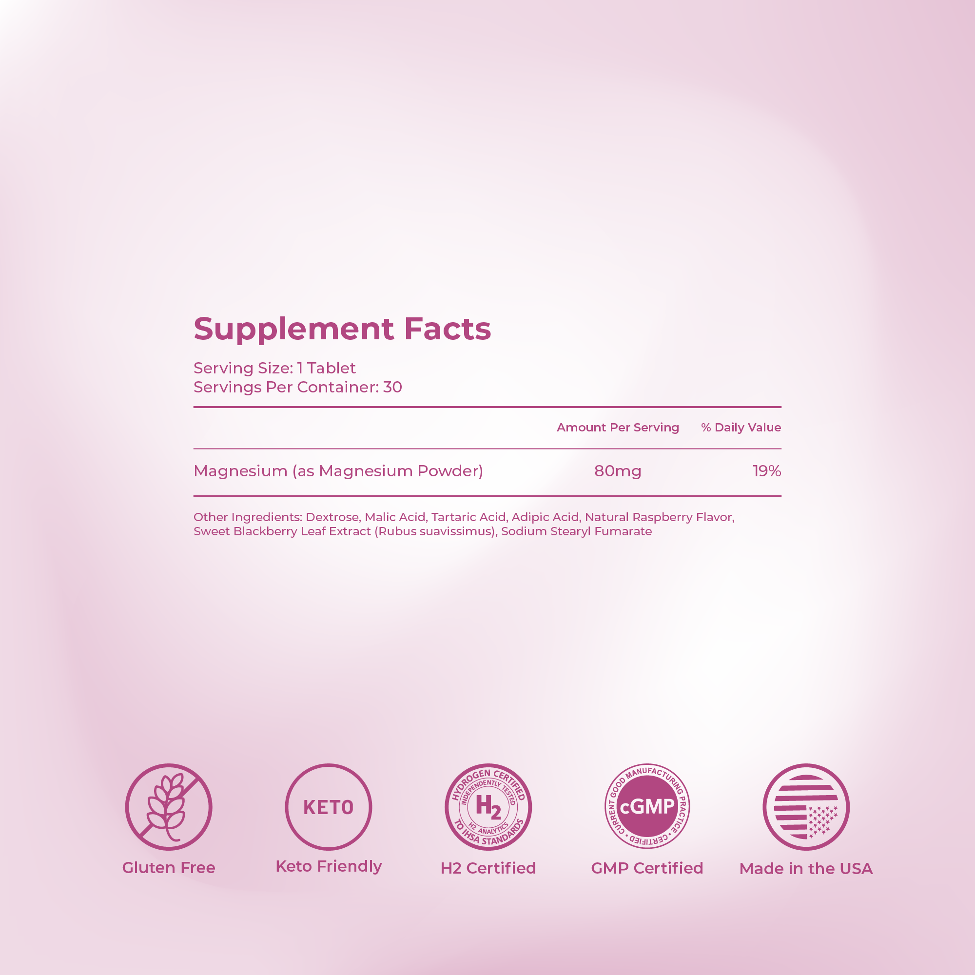 Molecular Hydrogen Tablets - Raspberry